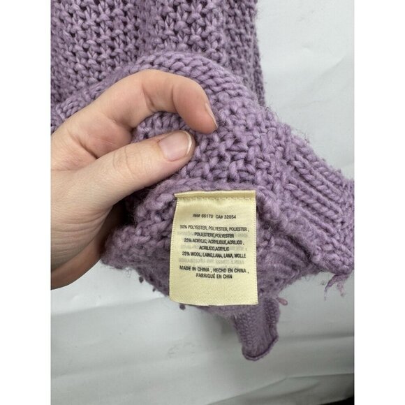 Moth Anthropologie Abella Turtleneck Sweater Women Small Lavender Slouchy - Picture 5 of 10